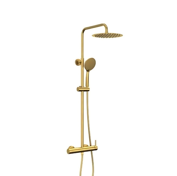 GME 3080OR Στήλη Ντους με Μπαταρία & Τηλέφωνο Brushed Gold 90-140cm