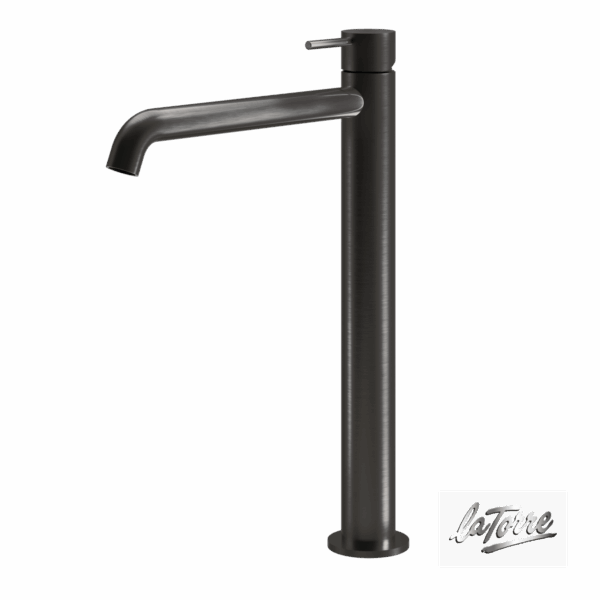 Μπαταρία Νιπτήρα Υψηλή με Βαλβίδα Clic-Clac Elle316 La Torre PVD Black Brushed
