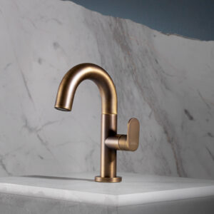 Μπαταρία Νιπτήρα με Βαλβίδα Clic-Clac Slim Vicario Antique Brass - Image 2