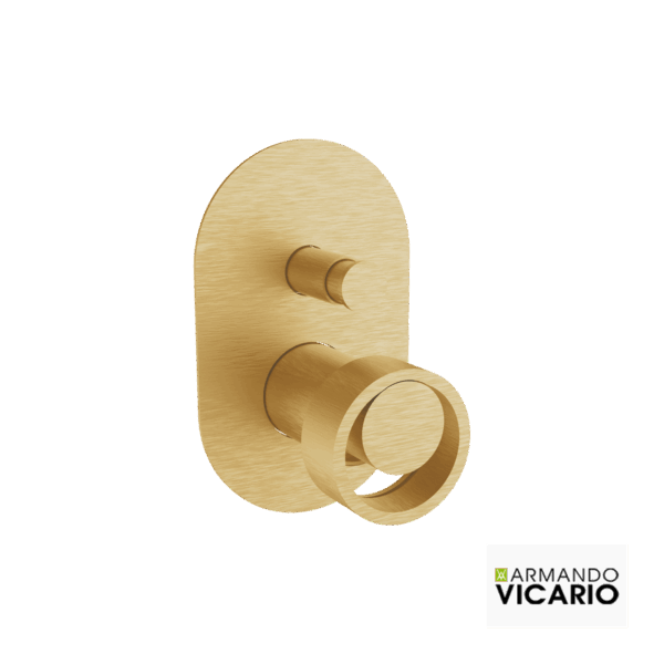 Μίκτης Εντοιχισμού 2 Εξόδων Halo Vicario Brushed Gold
