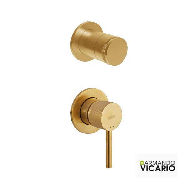 Μίκτης Εντοιχισμού 2 εξόδων INDUSTRIAL VICARIO, Gold Brushed