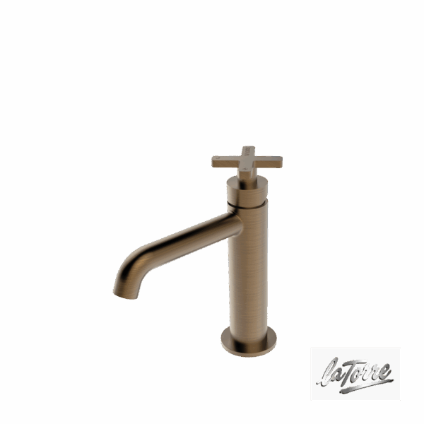 Μπαταρία Νιπτήρα με Βαλβίδα Clic-Clac Εlle Cross La Torre Antique Brass