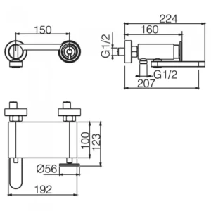 Αναμεικτική Μπαταρία Λουτρού Χρωμέ IMEX OLIMPO BDC033-4 - Image 2