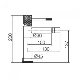 Αναμεικτική Μπαταρία Μπιντέ PVD Black Gun Metal IMEX GENOVA BDG053-2BGM - Image 2