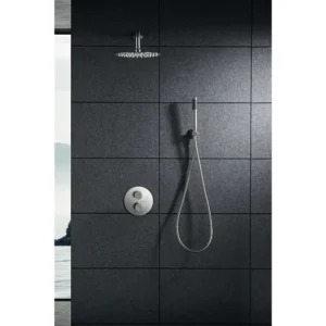 Σετ Εντοιχισμού Ντουζιέρας Θερμοστατική 2 Εξόδων με Μίκτη, Τηλέφωνο & Κεφαλή Στρόγγυλη Τοίχου Ø25εκ. Ανοξείδωτη 316 IMEX MOSCU GTK034 - Image 2