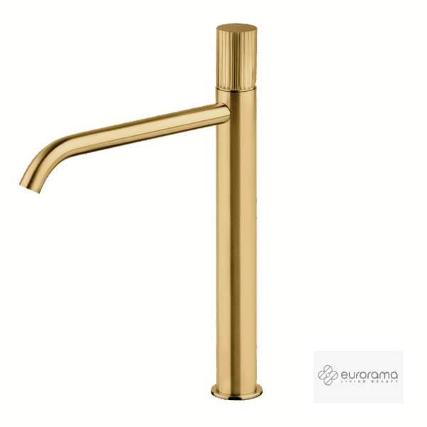 Μπαταρία Νιπτήρα Υψηλή με Βαλβίδα Clic-Clac oso Eurorama Brushed Gold