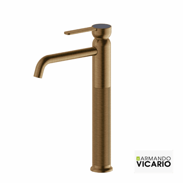 Μπαταρία Νιπτήρα Υψηλή με Βαλβίδα Clic-Clac Lumiere Vicario Antique Brass
