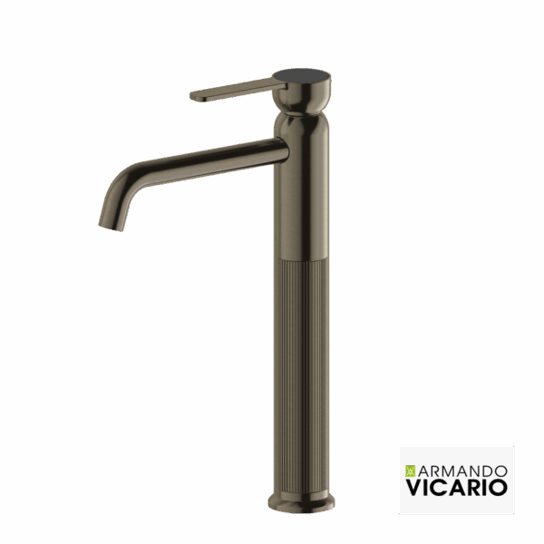 Μπαταρία Νιπτήρα Υψηλή με Βαλβίδα Clic-Clac Lumiere Vicario Black Brushed