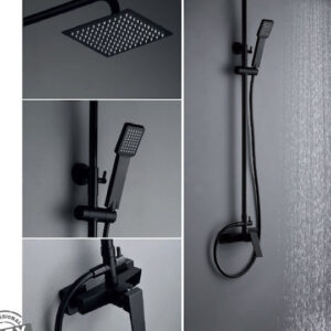 Imex Art Ρυθμιζόμενη Στήλη Ντουζ με Μπαταρία 93,5-130cm Negro Mat - Image 2