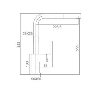 Μπαταρία κουζίνας Imex Constanza GCE005 Χρώμιο Υ32,3cm - Image 2