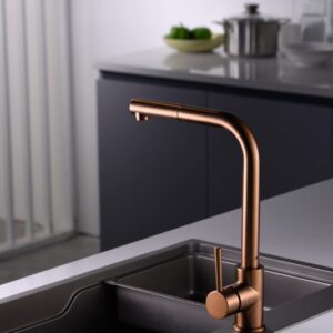 Μπαταρία κουζίνας Imex Malta GCE006/ORC Ματ Rose Gold / Χαλκός PVD Υ33,8cm - Image 3