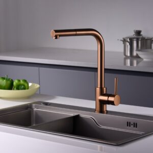 Μπαταρία κουζίνας Imex Malta GCE006/ORC Ματ Rose Gold / Χαλκός PVD Υ33,8cm - Image 2
