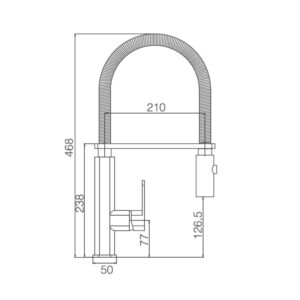 Μπαταρία κουζίνας Imex Torino GCE007 Χρώμιο Υ46,8cm - Image 3