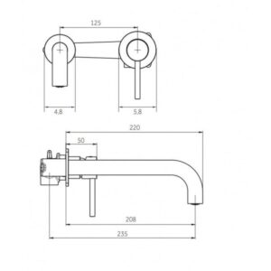 Μπαταρία Εντοιχισμού Νιπτήρα Χρυσό PVD Sirio 3190OR GME - Image 3