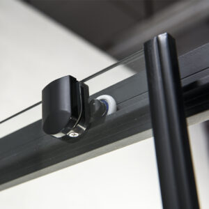 Καμπίνα ντουζιέρας Γωνιακής Εισόδου Corner Entry 120x80 (117-119 x 77-79 εκ.), Devon Flow Clean Glass Black Matt - Image 2