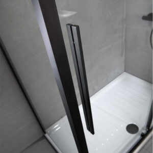 Καμπίνα ντουζιέρας Γωνιακής Εισόδου Corner Entry 120x80 (117-119 x 77-79 εκ.), Devon Flow Clean Glass Black Matt - Image 3