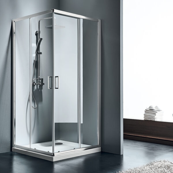 Καμπίνα ντουζιέρας Γωνιακής Εισόδου Corner Entry 80x80 (77-79 εκ.), Starlet Clear Chrome