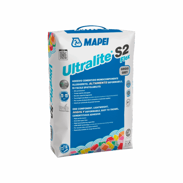 Κόλλα πλακιδίων λευκή Ultralite S2 Flex 15KG MAPEI