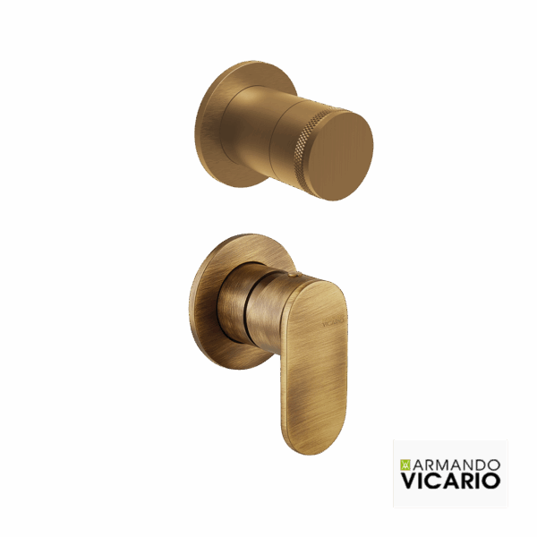 Μίκτης Εντοιχισμού 2 εξόδων SLIM VICARIO, Antique Brass