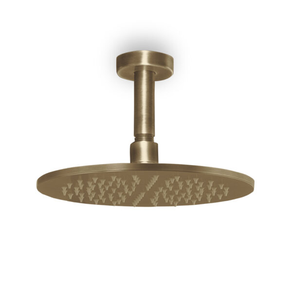Κεφαλή Ντους Φ22,5εκ. Brass με μπράτσο οροφής, Antique Brass