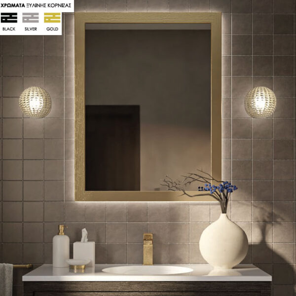 Καθρέπτης μπάνιου PROJECT MIRRORS WOOD MODERN 70x90εκ.