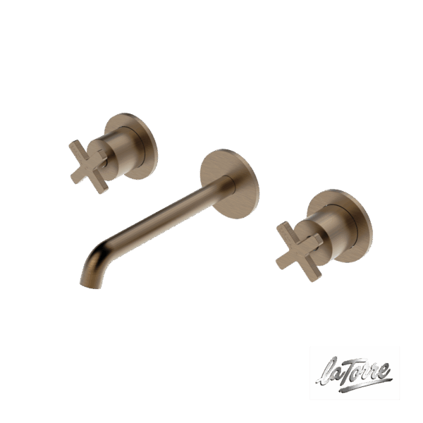 Μπαταρία Νιπτήρα Τοίχου 3 οπών Εlle Cross La Torre Antique Brass