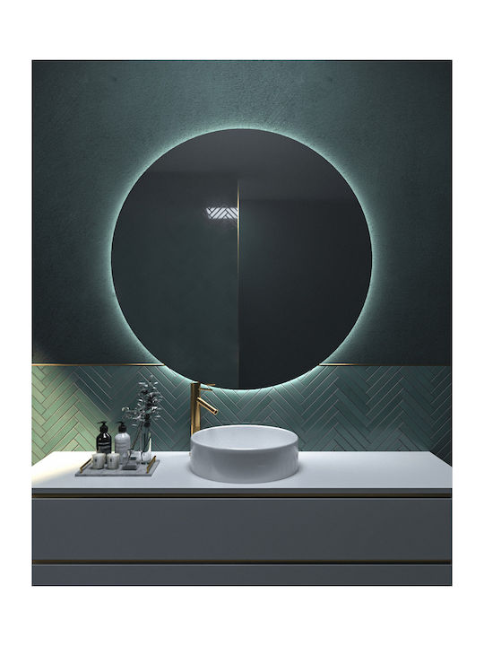 Circle Στρογγυλός Καθρέπτης Μπάνιου Led Αφής 100x100cm Project Mirror
