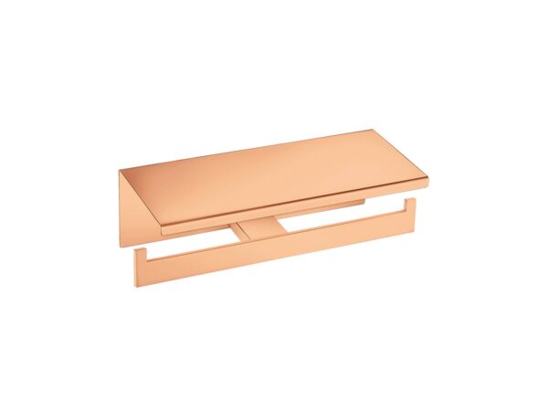 Διπλή Θήκη Χαρτιού Τουαλέτας με Κάλυμμα Rose Gold 24k Polished Monogramm Sanco