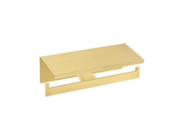 Διπλή Θήκη Χαρτιού Τουαλέτας με Κάλυμμα Brushed Brass Monogramm Sanco