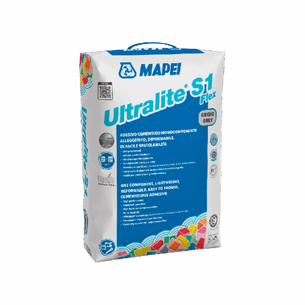 Κόλλα πλακιδίων λευκή Ultralite S1 Flex 15KG MAPEI