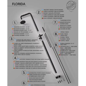 Στήλη Πισίνας Imex Florida GPF008 Ανοξείδωτο Ματ (Ζεστό και Κρύο) - Image 3