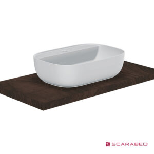 Νιπτήρας Πορσελάνης Glam56/R 56x38 (1 οπή) Scarabeo White 1802-300 - Image 2