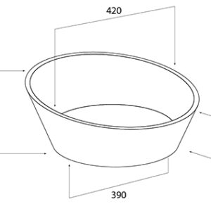 Νιπτήρας επιτραπέζιος από Solid Surface Arena Bianco matt - Image 2