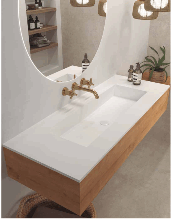 Νιπτήρας επιτραπέζιος από Solid Surface Krion K-Life Austin Bianco matt