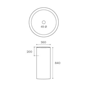 Νιπτήρας επιτραπέζιος από Solid Surface Krion K-Life Travis Bianco - Image 2