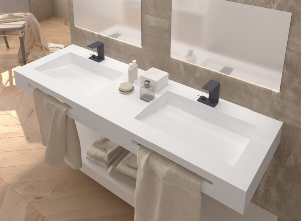 Νιπτήρας επιτραπέζιος από Solid Surface Krion K-Life Balca Bianco matt