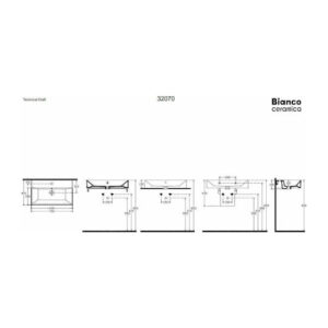 Bianco Ceramica Tetra N Επικαθήμενος Νιπτήρας Πορσελάνης 70x42x15cm Λευκός 32070-300 - Image 3
