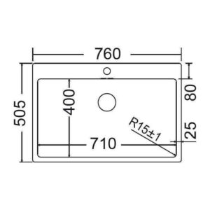 Fortinox Squadro 29075 Ένθετος Νεροχύτης Inox Σατινέ Μ76xΠ50.5cm Ασημί 29075-110 - Image 3