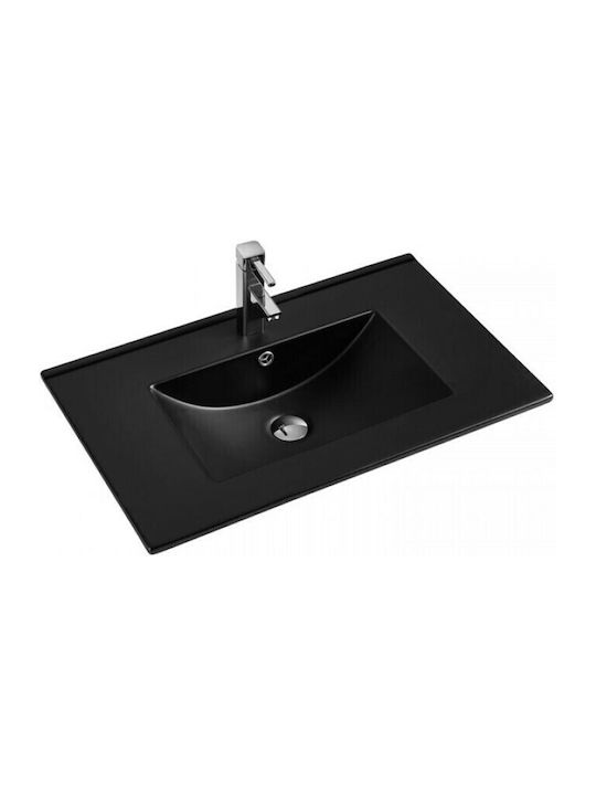 Karag Ένθετος Νιπτήρας Πορσελάνης 60x47x18cm Black Matt  LT7506-60MB