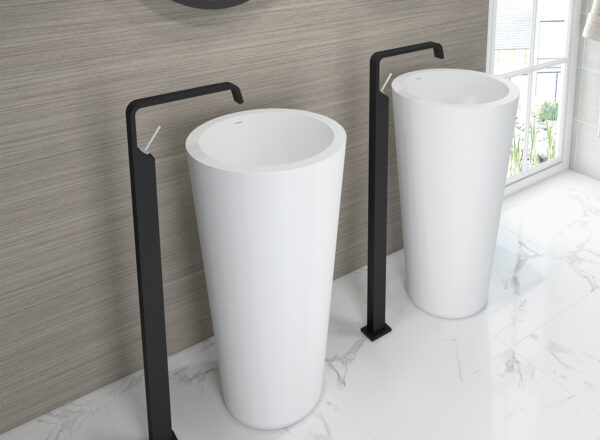 Νιπτήρας επιδαπέδιος από Solid Surface Onix Bianco