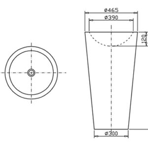 Νιπτήρας επιδαπέδιος από Solid Surface Onix Bianco - Image 3
