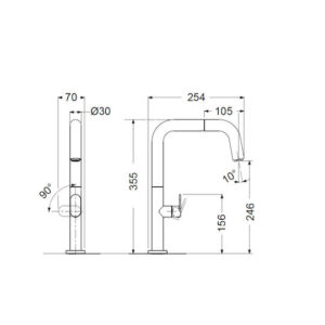 Μπαταρία Κουζίνας Πάγκου με Ντουζ Chrome Vicario Eva 400746-100 - Image 3