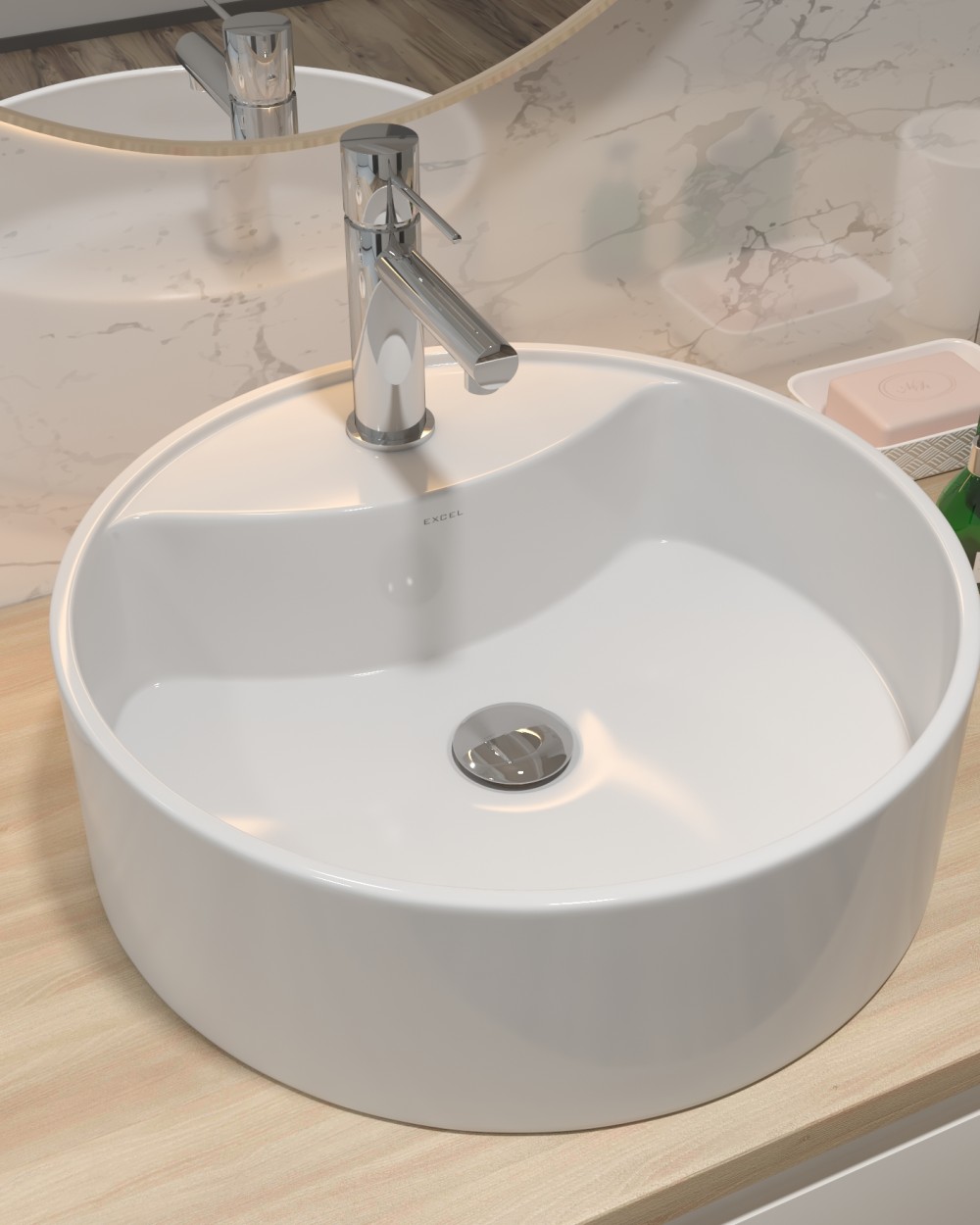 Karag LT 2173‑SMW White Matt Επικαθήμενος Νιπτήρας