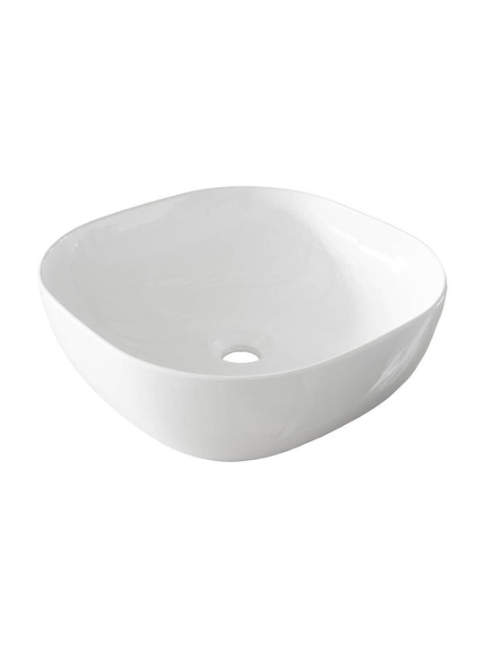 Νιπτήρας Πορσελάνης Επιτραπέζιος Ceramita Encore 40 white 41x41 cm