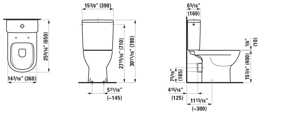 Λεκάνη Δαπέδου Combipack Rimless με Καζανάκι & Κάλυμμα Soft-Close - Image 2